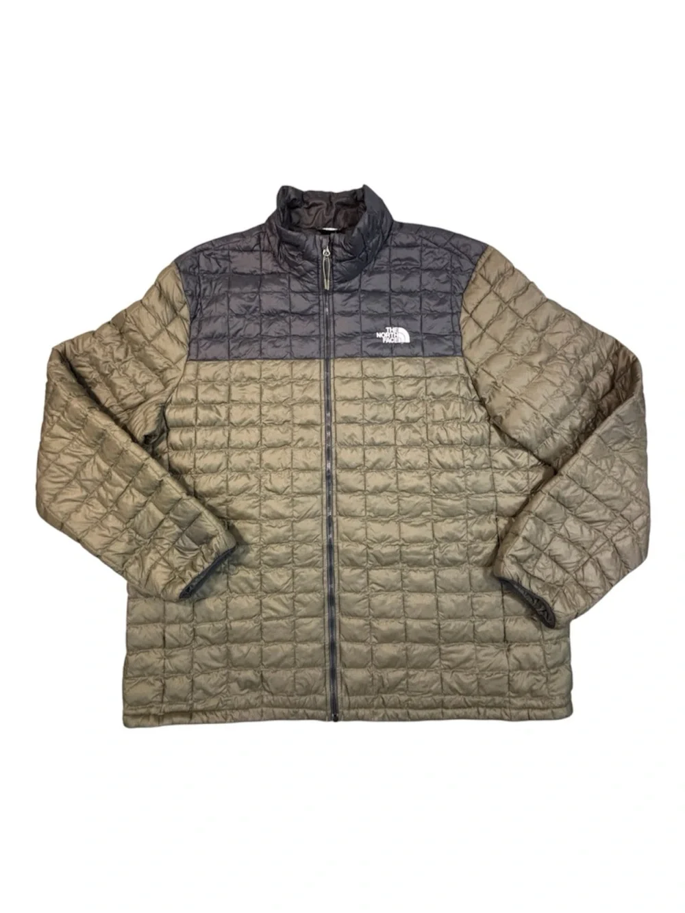 The North Face ThermoBall Eco Jacket Mens XXL Olive Green Black Full Zip